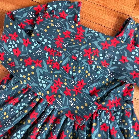 Hanna Andersson Celebration Skater Dress Poinsettia Patch Twirl Holidays 150 12 - Picture 8 of 9